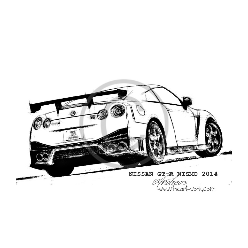 1024x1024 Nissan Gt R Nismo 2014 Www.fineart Nissan Gt R - Gtr Sketch