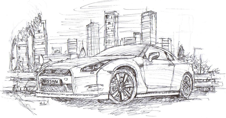 900x471 Nissan Gt R By Nismo Gtr - Gtr Sketch