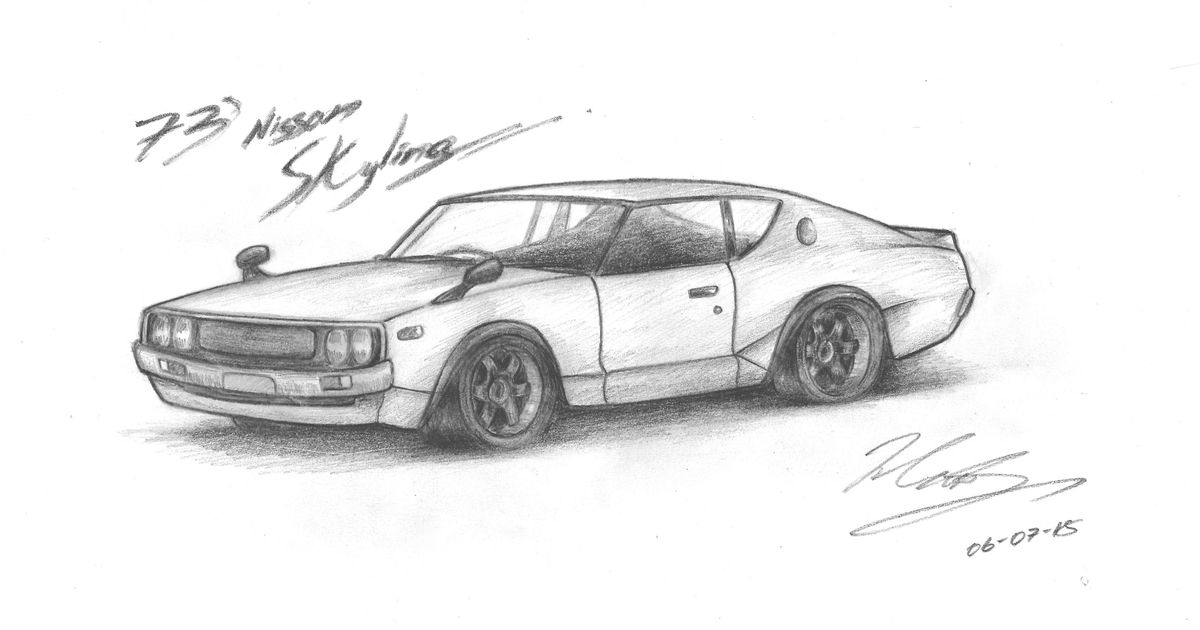 1200x630 Sketch 1973 Nissan Kenmeri Skyline Gtr - Gtr Sketch