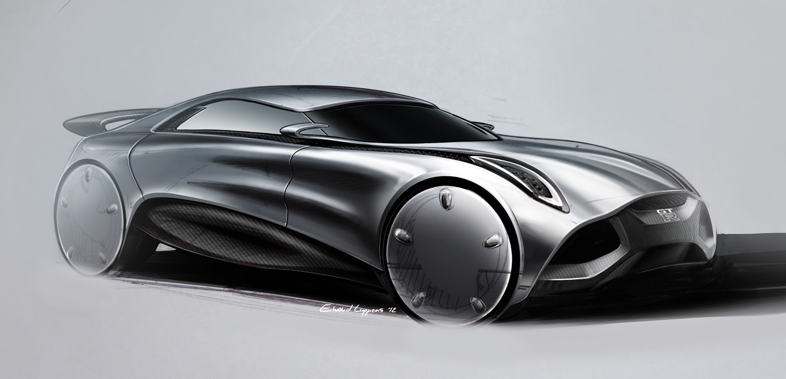 1600x771 Ewoud Luppens Nissan Gtr Form Development. - Gtr Sketch