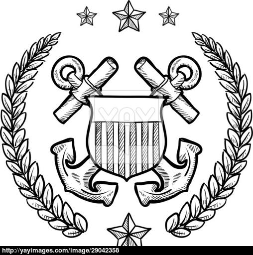 508x512 Coast Guard Military Insignia Vector Sketch Vector - Guard Sketch