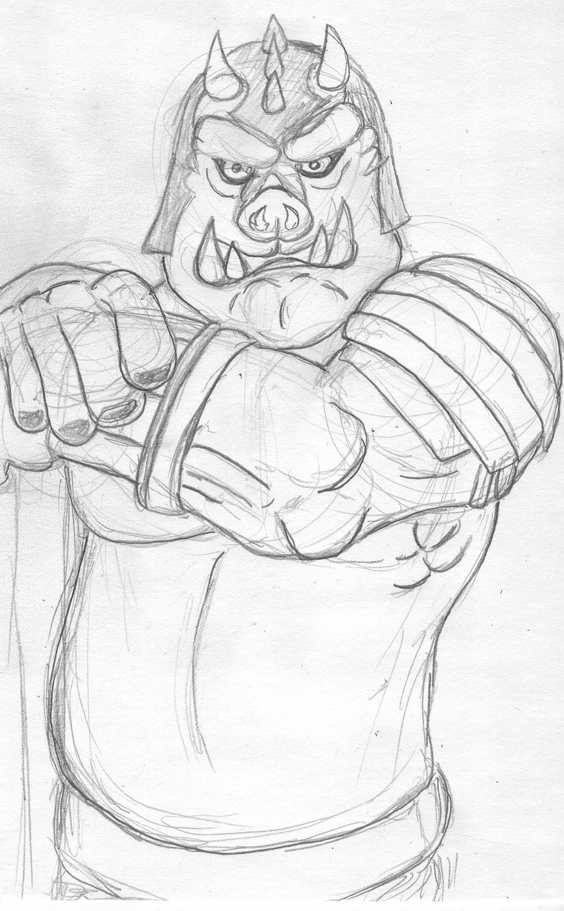 564x911 Gamorrean Guard Sketch Weasyl - Guard Sketch