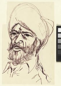 212x300 Sketch Of A Pro Japanese Sikh Guard, Changi Gaol, 1944 Imperial - Guard Sketch