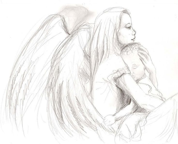 736x594 Some Guardian Angel Sketches Angels For Sandy - Guardian Angel Sketch