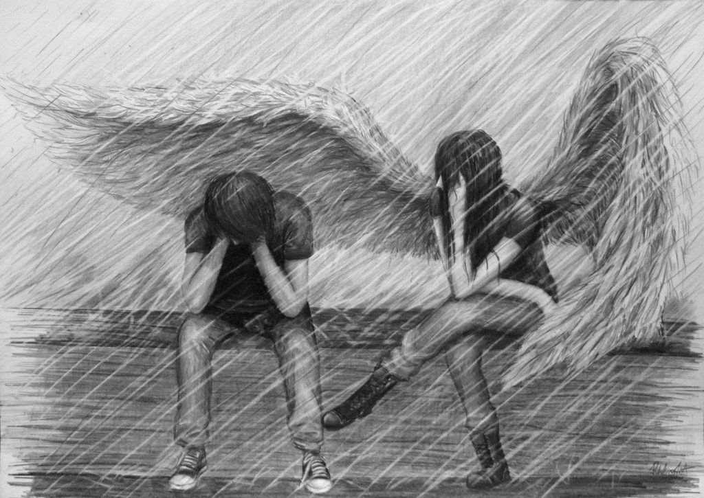 1024x725 Angel Sketches In Pencil Guardian Angel By Ciapsson Traditional - Guardian Angel Sketch