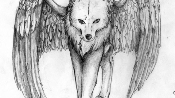 570x320 Pictures Of Angel Drawings - Guardian Angel Sketch