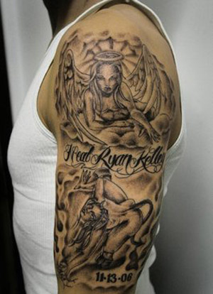 300x414 Guardian Angel Tattoos Designs Pictures Gallery Home Finance - Guardian Angel Tattoo Sketches