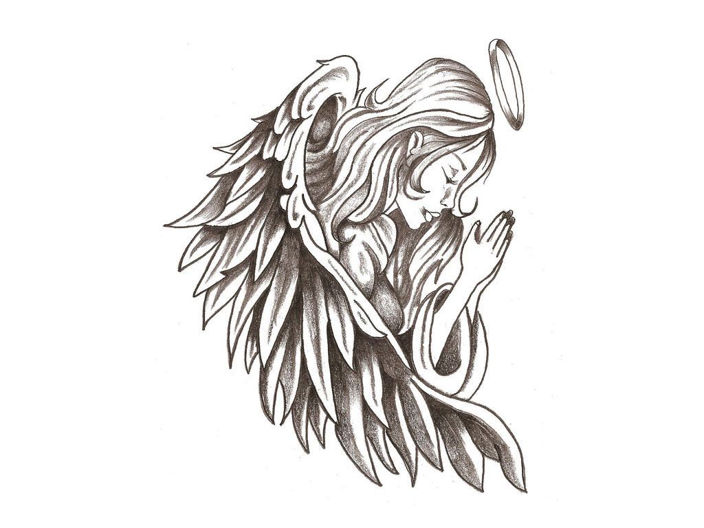 1024x768 Native Angel Tattoo Designs Gallery Baby Angels Angel Halo - Guardian Angel Tattoo Sketches
