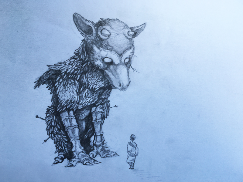 800x600 The Last Guardian Sketch By Joseph Le - Guardian Sketch