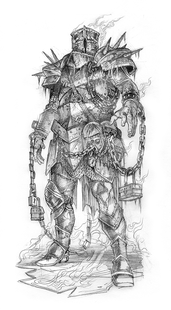 552x1000 Tomb Guardian Sketch Chris Seaman Illustration Studio - Guardian Sketch