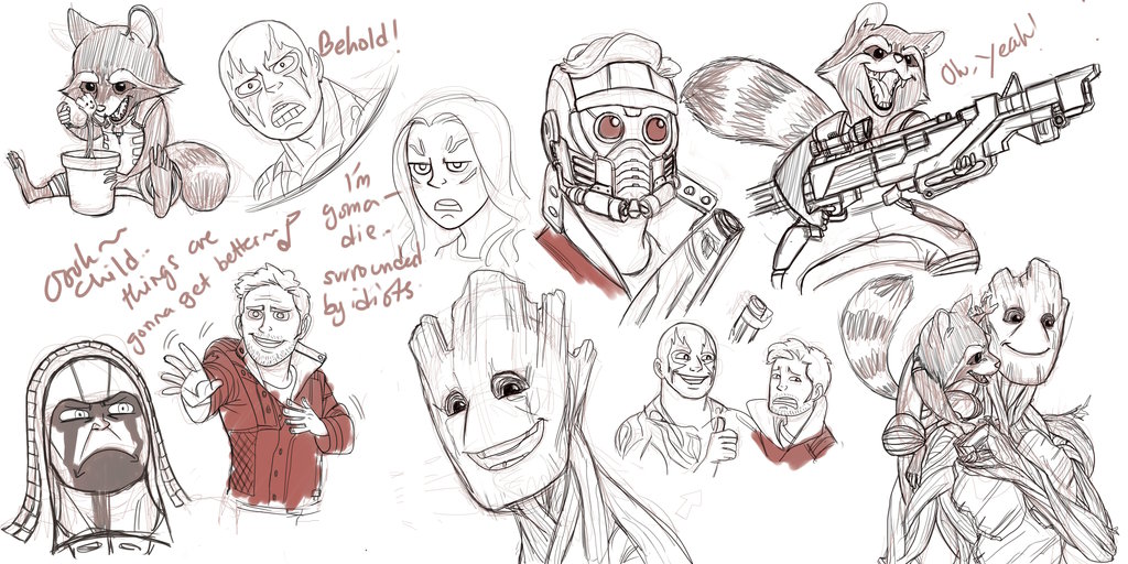 Guardians Of The Galaxy Sketches By Pencilhead7 - Guardians Of The ...