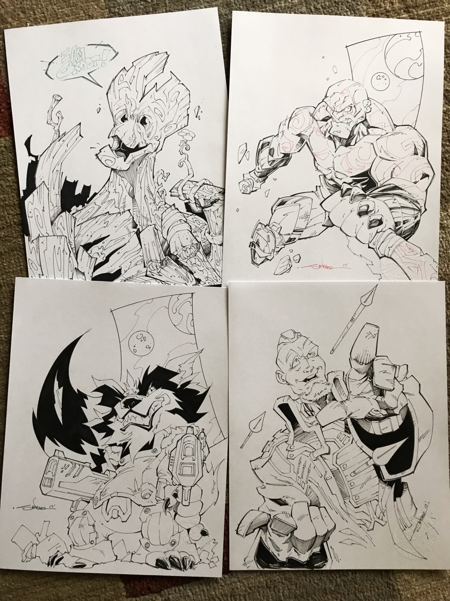 885x1181 Original Inked Art Guardians Of The Galaxy 4 Piece The Sketch - Guardians Of The Galaxy Sketch