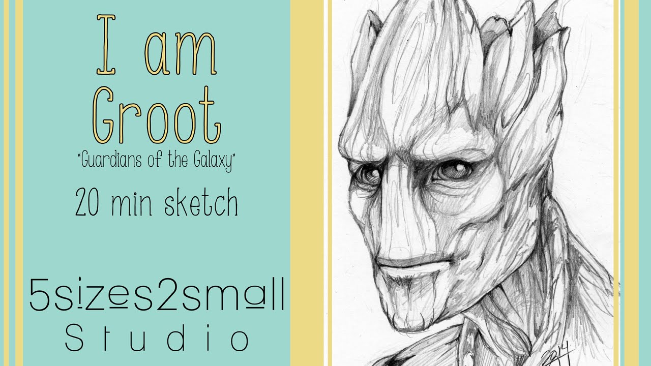 1280x720 Groot - Guardians Of The Galaxy Sketch