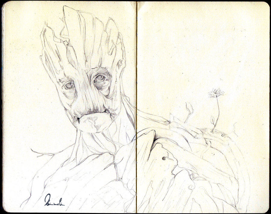 900x709 Groot Sketch By Kleinmeli Guardians Of The Galaxy Know Your Meme - Guardians Of The Galaxy Sketch