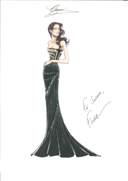495x700 Gucci Sketch Of Selma Hayak Fashion Designer Sketches - Gucci Sketches