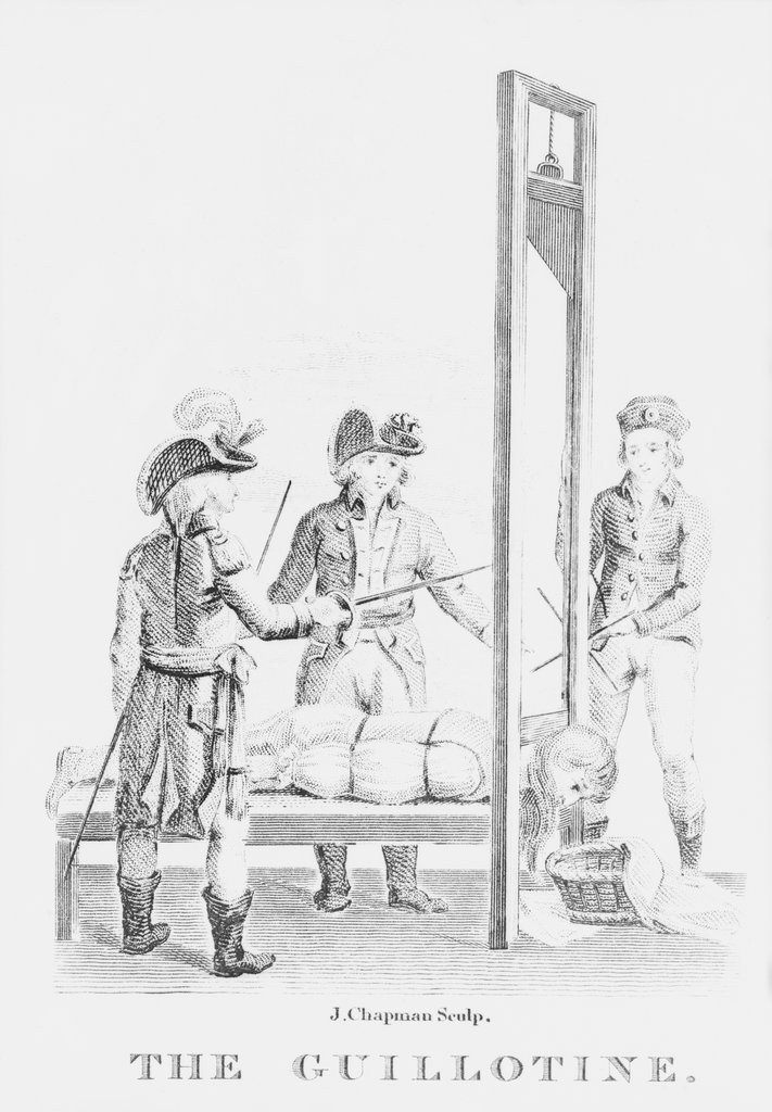 711x1024 Man Lying In Guillotine Posters Amp Prints By Corbis - Guillotine Sketch