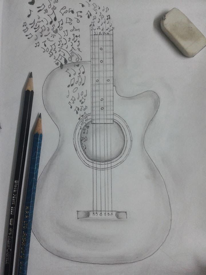 720x960 I Surfed Online For A Guitar Image. I Found This I Used A Scale - Guitar Pencil Sketches