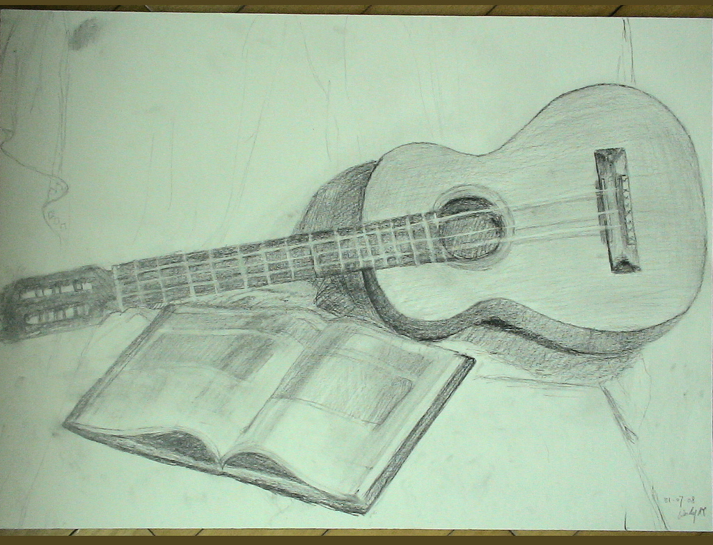 1024x783 Pencil Sketch Of Guitar Pencil Sketch Of Guitar Beautiful Pencil - Guitar Pencil Sketches