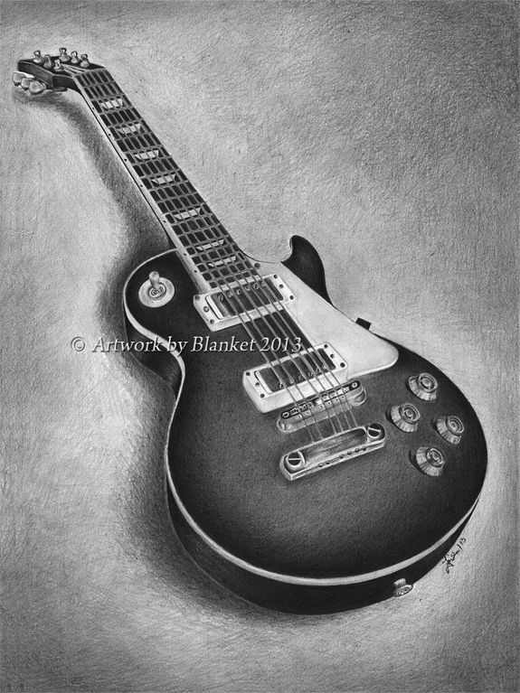 575x767 Drawn Guitar Les Paul Guitar - Guitar Pencil Sketches