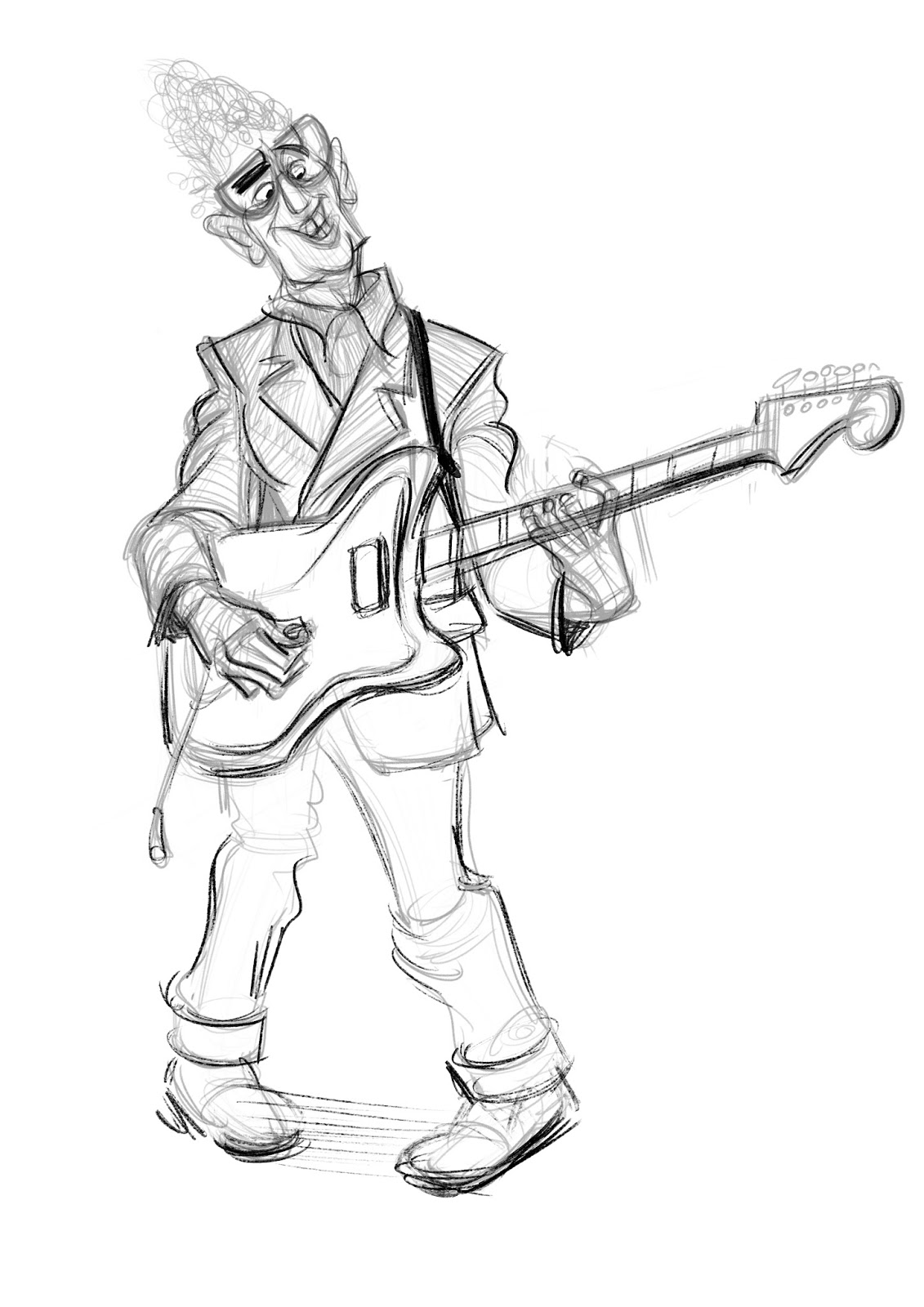 1131x1600 Javier Sempere Guitar Player Sketch - Guitar Player Sketch