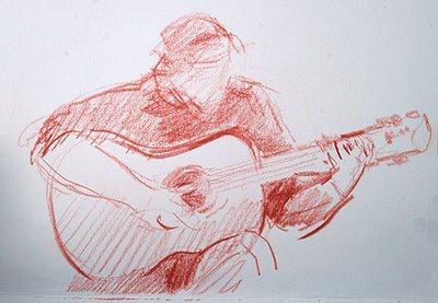 400x277 Guitar Player Drawing - Guitar Player Sketch