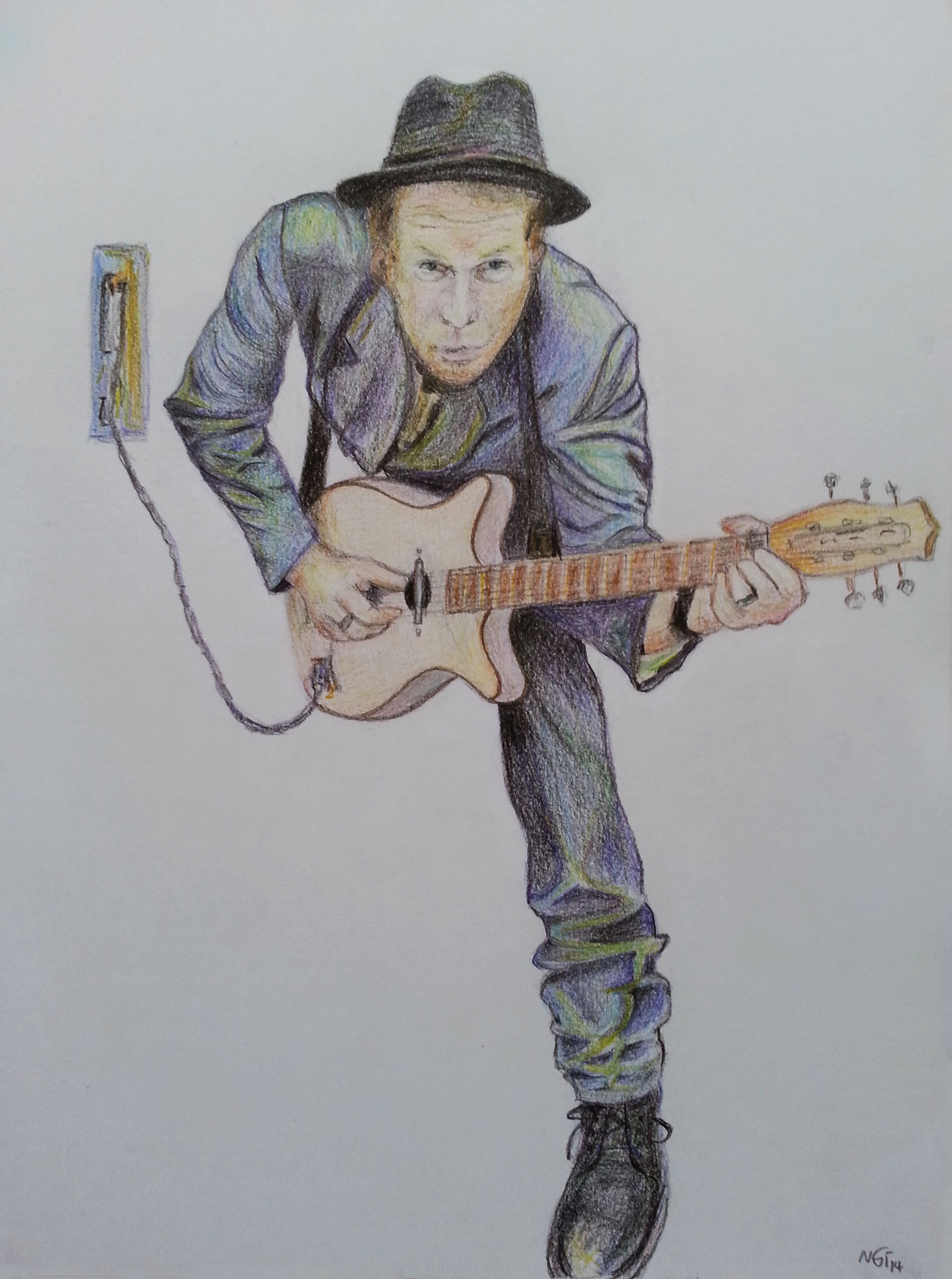 2386x3206 Free Images Person, Singer, Paint, Guitar Player, Electric - Guitar Player Sketch