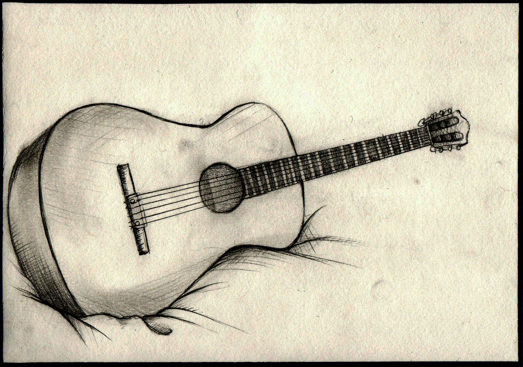 1024x720 Guitar Sketch Observational Drawings Of A Guitar. - Guitar Sketch