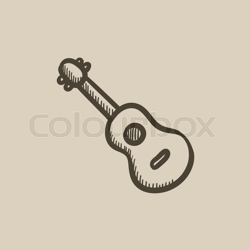 800x800 Guitar Vector Sketch Icon Isolated On Background. Hand Drawn - Guitar Sketch
