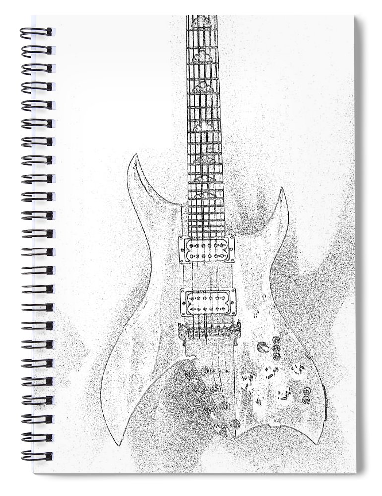 770x1000 Bich Electric Guitar Sketch Spiral Notebook For Sale By Georgianne - Guitar Sketch