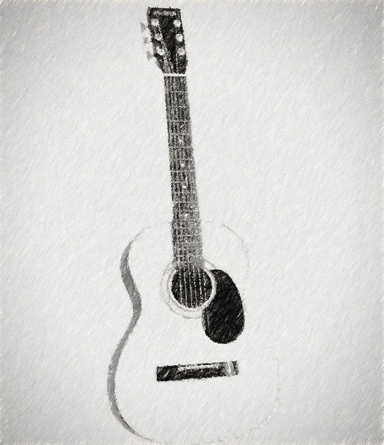 777x900 Charcoal Guitar Sketch Drawing By Dan Sproul - Guitar Sketch