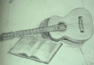 300x210 Guitar Sketches Drawing Guitar Drawing Easy At Getdrawings Free - Guitar Sketch Easy