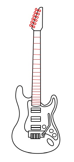 250x543 Collection Of Cartoon Guitar Drawing High Quality, Free - Guitar Sketch Easy