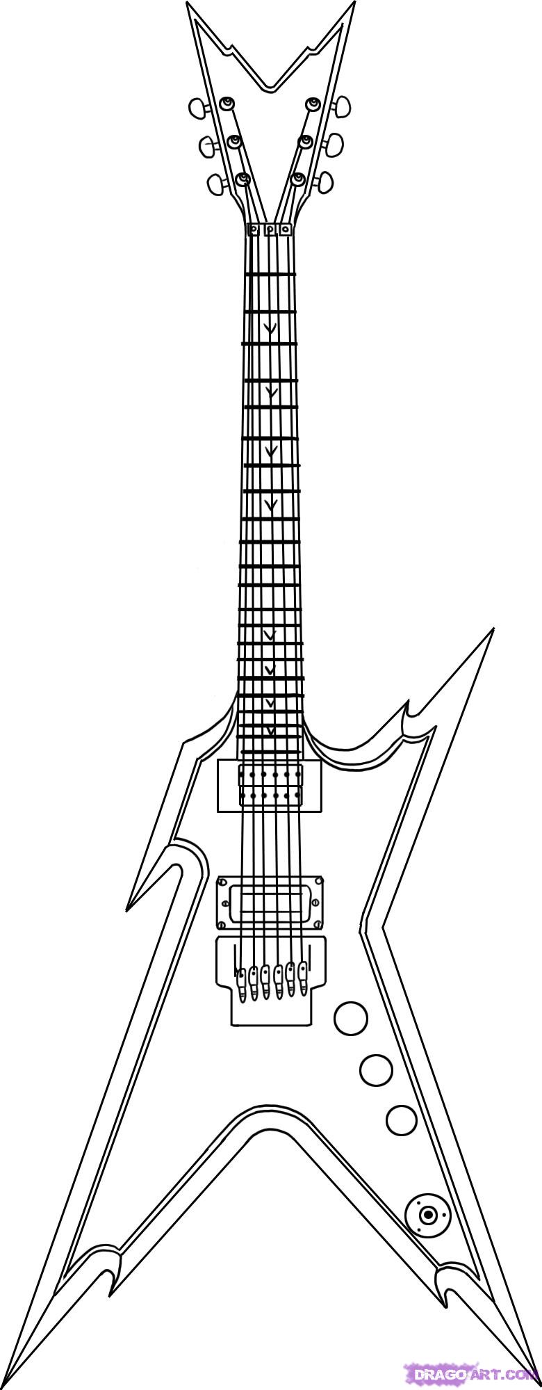 Guitar Sketch Easy At Paintingvalley Com Explore Collection Of