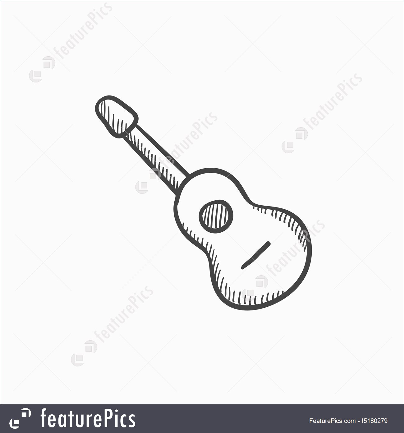 1300x1392 Illustration Of Acoustic Guitar Sketch Icon. - Guitar Sketch Images