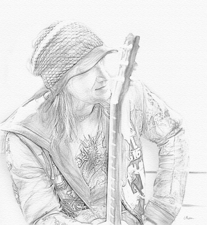 828x900 Man With A Guitar - Guitars Sketch