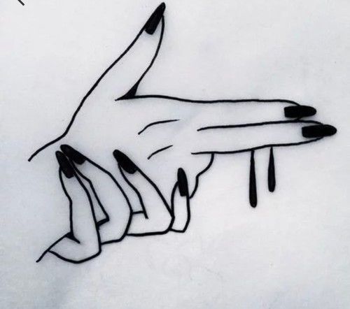 500x442 Gun, Tattoo, And Nails Image Hands Tattoos - Gun Tattoo Sketch