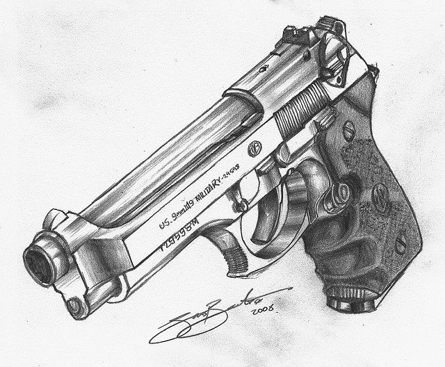 Gun Tattoo Sketch at PaintingValley.com | Explore collection of Gun