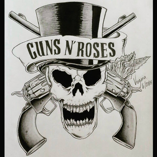 530x530 Joseph Worthington - Guns And Roses Sketch