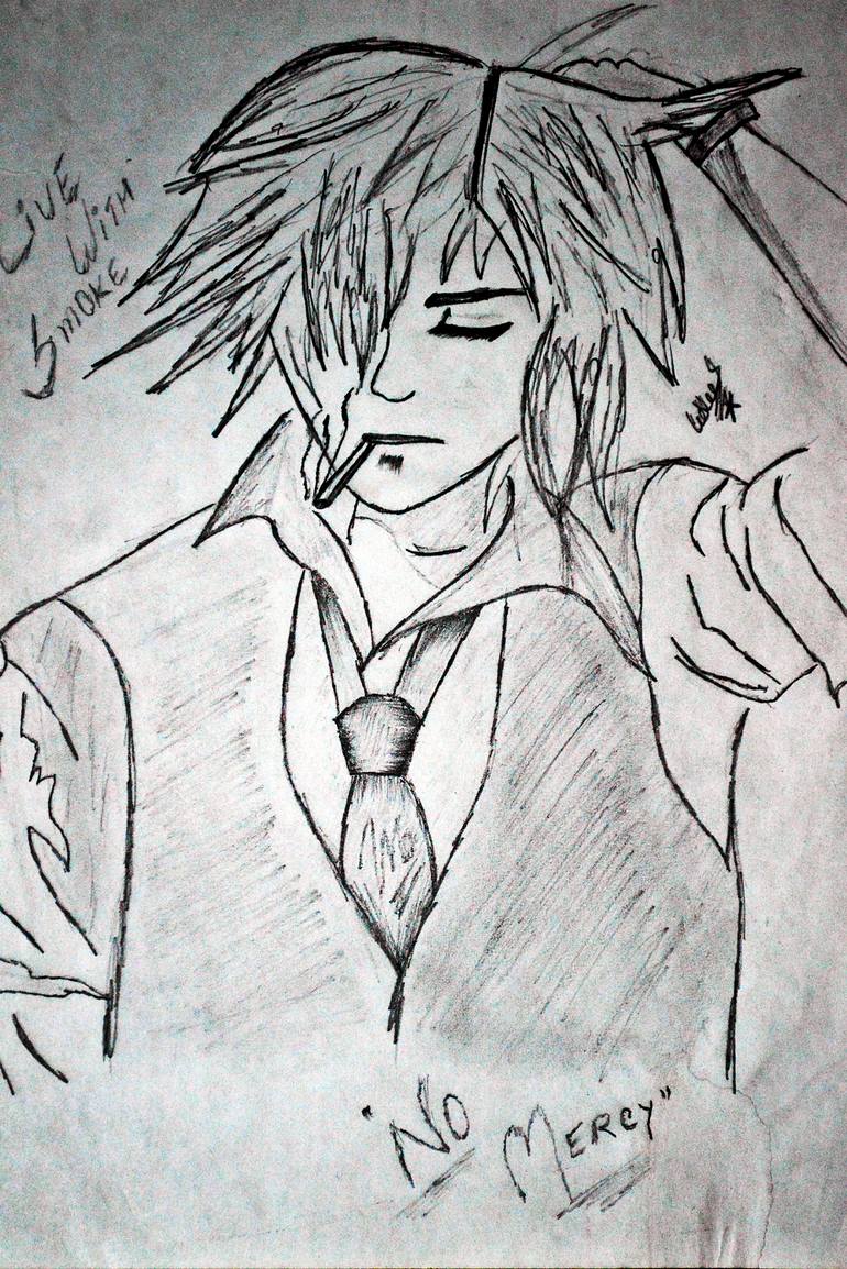 770x1154 Smoking Guy Drawing By Mani Tg Saatchi Art - Guy Sketch