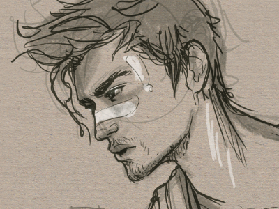 400x300 Sketch Of A Guy By Sue Lockwood - Guy Sketch