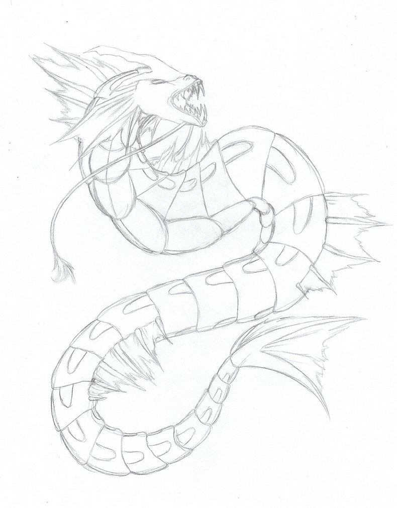 790x1011 Gyarados Sketch By The Hybrid92 - Gyarados Sketch
