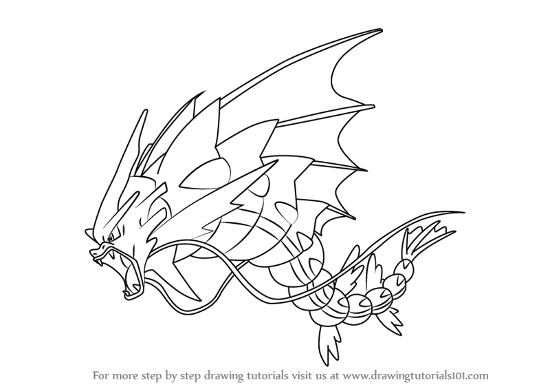 800x565 Learn How To Draw Mega Gyarados From Pokemon (Pokemon) Step By - Gyarados Sketch
