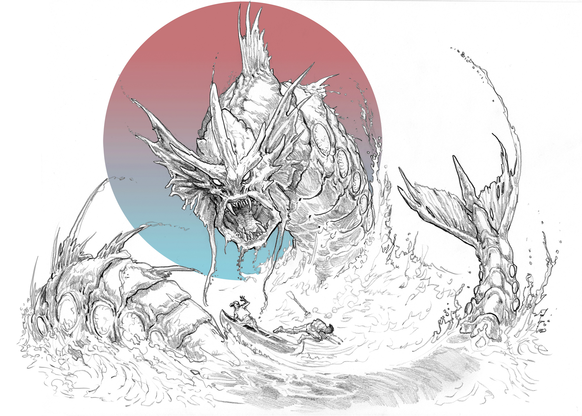 2000x1430 Double Dose When Gary Met Sally - Gyarados Sketch