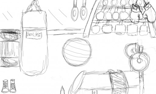 512x307 Gym Concept Sketch - Gym Sketch