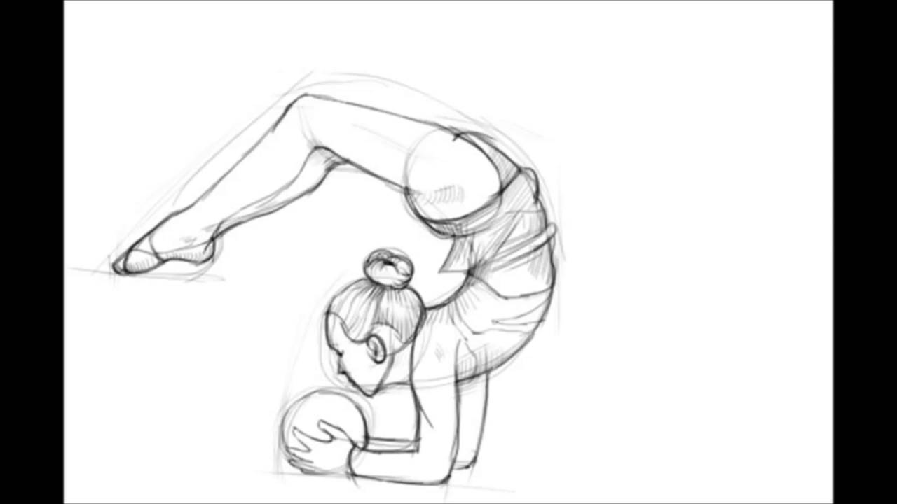 1280x720 How To Draw A Gymnast - Gymnast Sketch