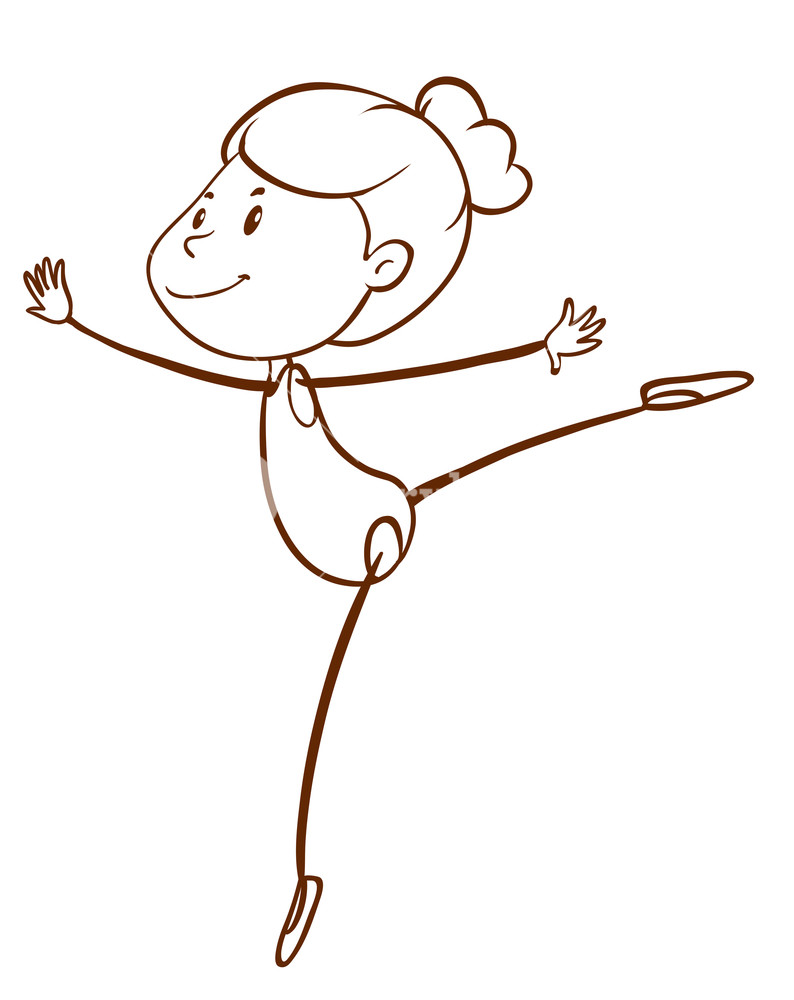 794x1000 Illustration Of A Plain Sketch Of A Gymnast On A White Background - Gymnast Sketch