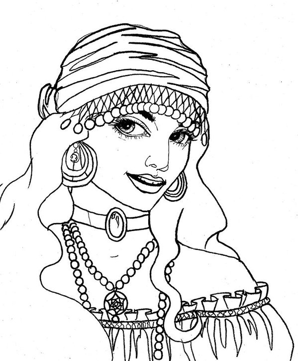 599x725 Gypsy Sketch Art Print By Scarlett Royal - Gypsy Sketch