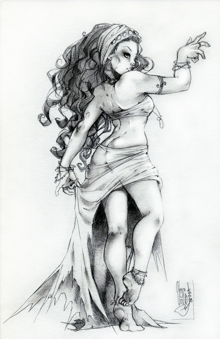 720x1109 Gypsy Dancing By Olayavalle - Gypsy Sketch