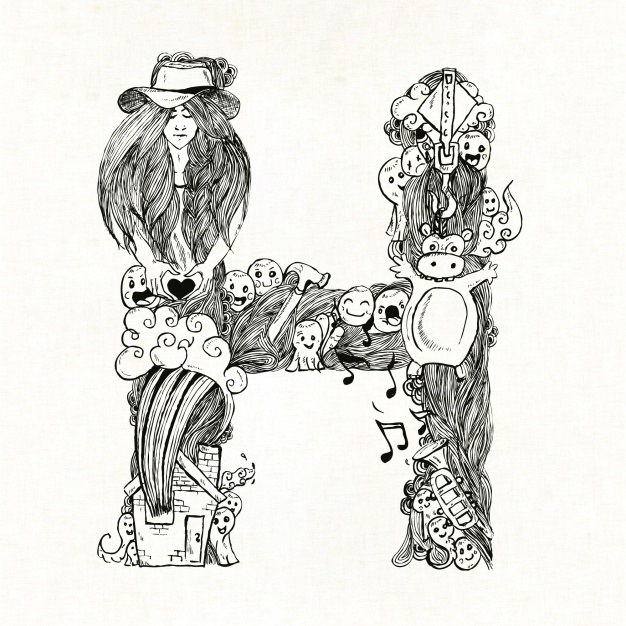 626x626 Hand Drawn Letter H Background Vector Free Download - H Sketch