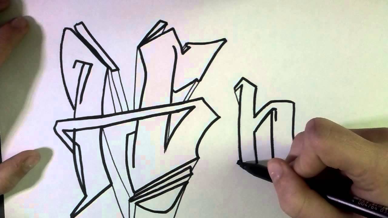 1280x720 How To Draw Graffiti Letter H On Paper - H Sketch